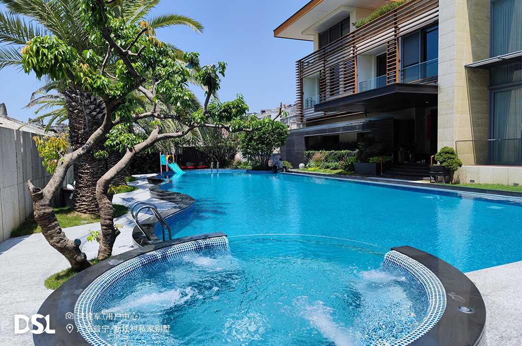 私人泳池，喷泉水景